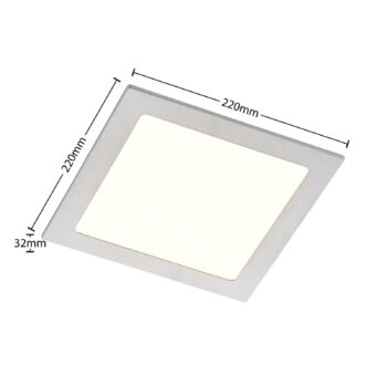 Prios LED vstavané svietidlo Helina, strieborné, 22 cm, 24 W, stmievateľné