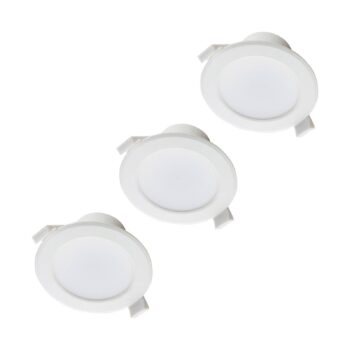 Prios LED vstavané svietidlo Rida, 3 jednotky, biele, 23 cm, 30W, CCT, IP44
