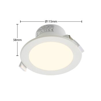 Prios LED vstavané svietidlo Rida, sada 10 ks, biela, 12 cm, CCT, IP44