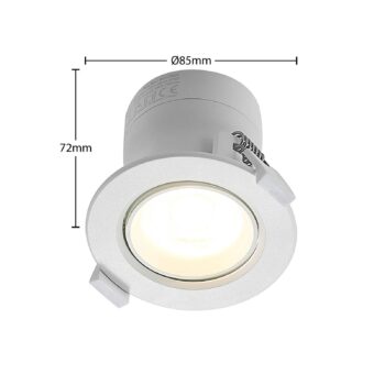 Prios LED vstavané svietidlo Shima, biele, 9W, 3000K, 2 jednotky,