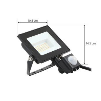 Prios Maikel LED vonkajší reflektor, 20W, 1500lm, kov, senzor