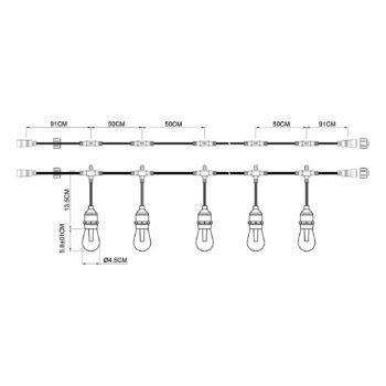 Prios Smart LED svetelná reťaz Liezel, 732 cm, RGBW, Tuya