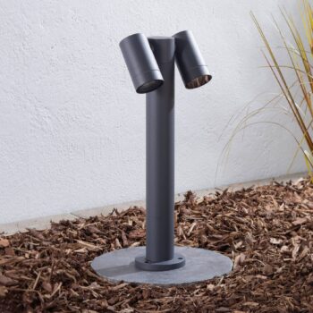 Prios Tulimar podstavné svietidlo, 45 cm, antracit, 2 svetlá, hliník