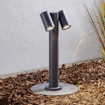 Prios Tulimar podstavné svietidlo, 45 cm, antracit, 2 svetlá, hliník