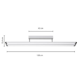 Prios Yuela LED stropné svietidlo, DALI, 120 cm, biela