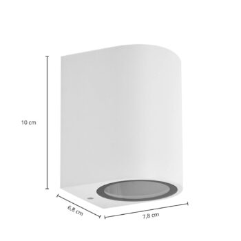 Prios vonkajšie nástenné svietidlo Tetje, biele, okrúhle, 10 cm