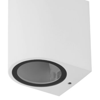 Prios vonkajšie nástenné svietidlo Tetje, biele, okrúhle, 10 cm