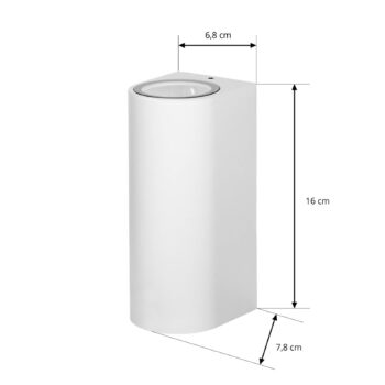 Prios vonkajšie nástenné svietidlo Tetje, biele, okrúhle, 16 cm