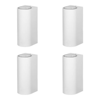 Prios vonkajšie nástenné svietidlo Tetje, biele, okrúhle, 16 cm, sada 4 ks