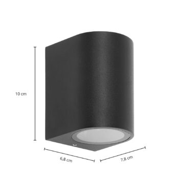 Prios vonkajšie nástenné svietidlo Tetje, čierne, okrúhle, 10 cm, sada 4 ks