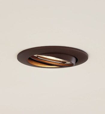 Prios zapustené stropné svietidlo Fibur, bronz, hliník, Ø 8,2 cm
