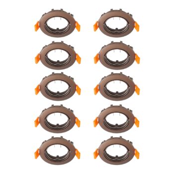Prios zapustené stropné svietidlo Fibur, bronz, zinok, Ø 8,2 cm, 10 kusov