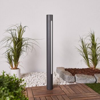 Projekčná lampa Lucande Tomas LED, 75 cm, tmavosivá, IP54