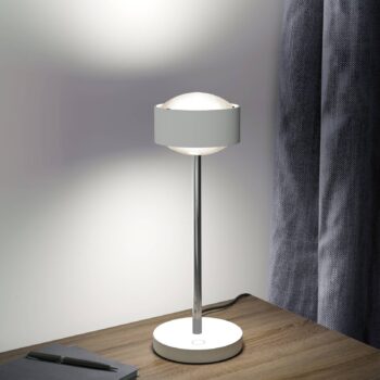 Puk! 120 Eye Table LED, šošovky matné, biela/chróm