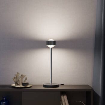 Puk! 80 Eye Table LED, šošovka matná, čierna/chróm