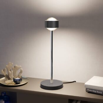 Puk! 80 Eye Table LED, šošovka matná, čierna/chróm