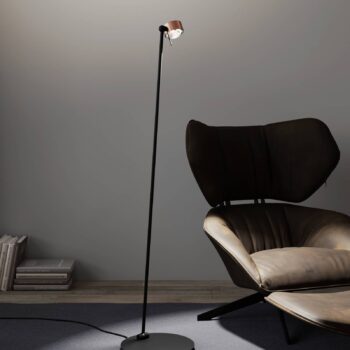 Puk! 80 Floor LED číre/matné-medená/čierna