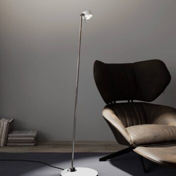 Puk! 80 Floor LED šošovky číre/matné, biela/chróm