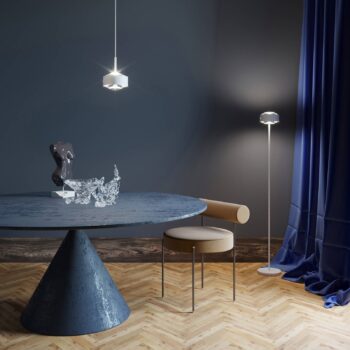 Puk Maxx Eye Floor LED šošovka matná, biela matná/chrómová