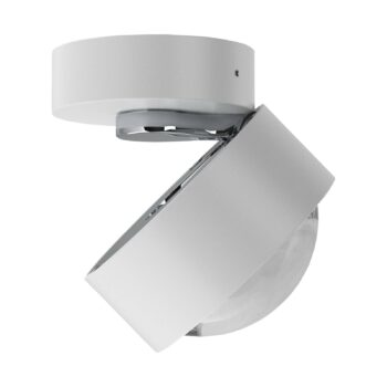 Puk Mini Move LED, číra šošovka, biely matný/chrómový