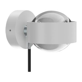 Puk Mini Wall+ LED, číre šošovky, biely matný/chróm