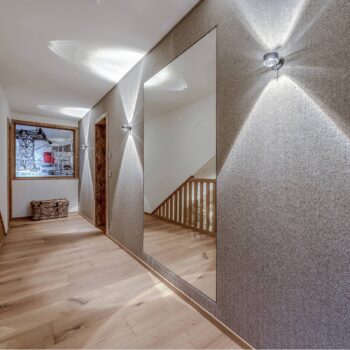 Puk Mini Wall+ LED, číre šošovky, chróm