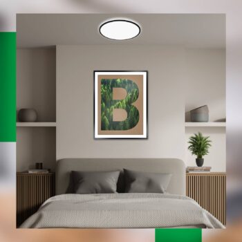 Pulap A LED stropné svietidlo, čierne, Ø 33 cm, plast