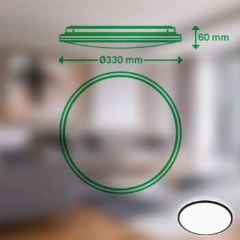 Pulap A LED stropné svietidlo, čierne, Ø 33 cm, plast