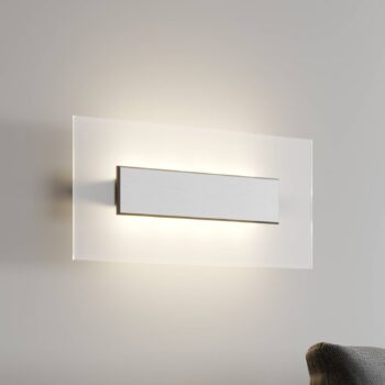 Quitani LED nástenné svietidlo Lole, hliník, 59 x 29 cm, sklo