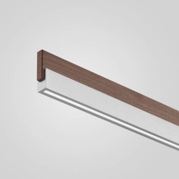 Quitani LED závesná lampa Keijo, nikel/orech, 143 cm