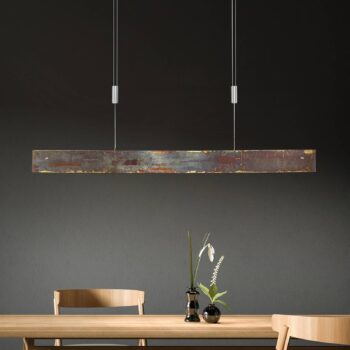 Quitani LED závesná lampa Malu, zlatá oxidovaná, dĺžka 100 cm