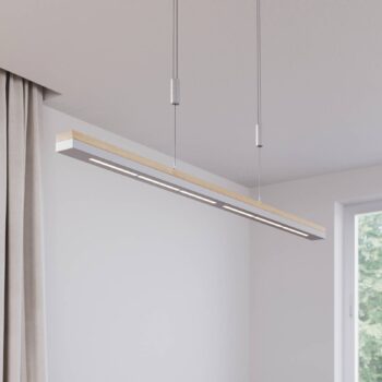 Quitani LED závesné svetlo Elna, dĺžka 118 cm, nikel
