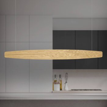 Quitani LED závesné svetlo Persida, 118 cm, dub, 2 700 K