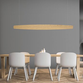 Quitani LED závesné svetlo Persida, 148 cm, dub, 2 700 K