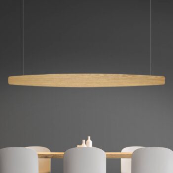 Quitani LED závesné svetlo Persida, 148 cm, dub, 2 700 K