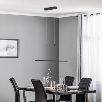 Quitani LED závesné svetlo Tolu, čierne, dĺžka 118 cm