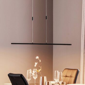 Quitani LED závesné svetlo Tolu, čierne, dĺžka 138 cm