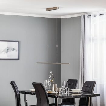 Quitani LED závesné svetlo Tolu, nikel, dĺžka 118 cm