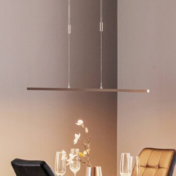 Quitani LED závesné svetlo Tolu, nikel, dĺžka 118 cm