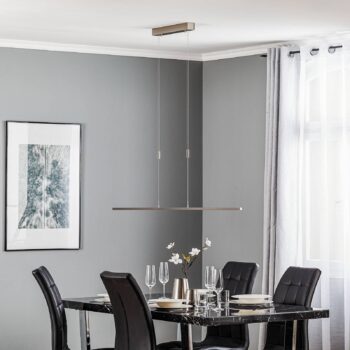 Quitani LED závesné svetlo Tolu, nikel, dĺžka 138 cm
