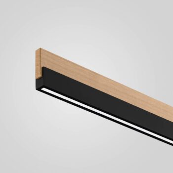 Quitani LED závesné svietidlo Keijo, čierna/dub, 98 cm