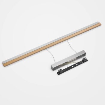 Quitani LED závesné svietidlo Keijo, nikel/dub, 143 cm