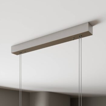 Quitani LED závesné svietidlo Nora, prírodný dub, dĺžka 158 cm