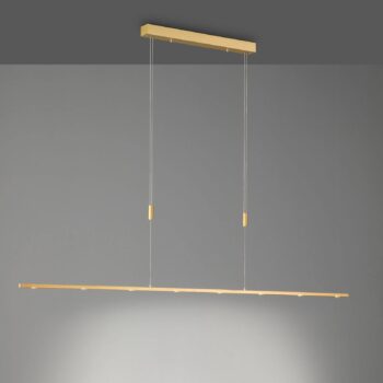 Quitani LED závesné svietidlo Tolu, dĺžka 179 cm, mosadz