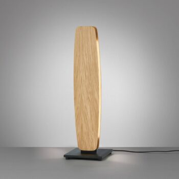 Quitani Persida LED stolová lampa, výška 50 cm, dub, 2 700 K