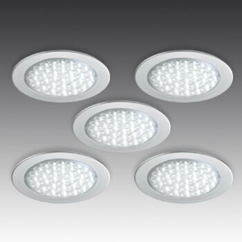 R 68-LED vstavané bodové svietidlá v nerezovom vyhotovení, sada 5 ks