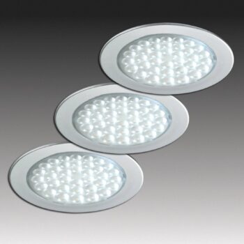 R 68-LED vstavaný reflektor v nerezovom vyhotovení, sada 3 ks