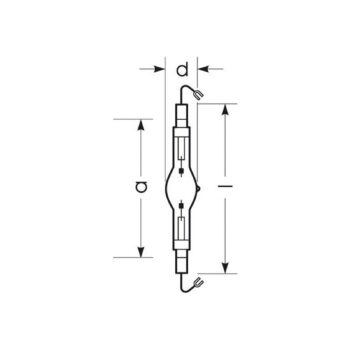 RADIUM Halogénová výbojka K12s 1950W HRI-TS D/S číra