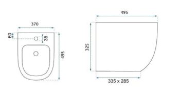 REA - Bidet Carlo Mini čierny REA-C6380