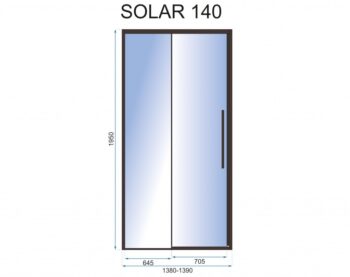 REA - Posuvné sprchové dvere Solar L/P 140 černé REA-K6359